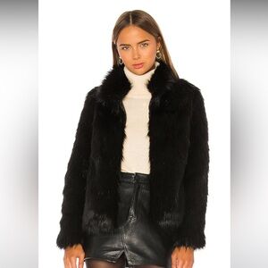 Unreal Fur black faux fur coat- near perfect condition, only worn once.